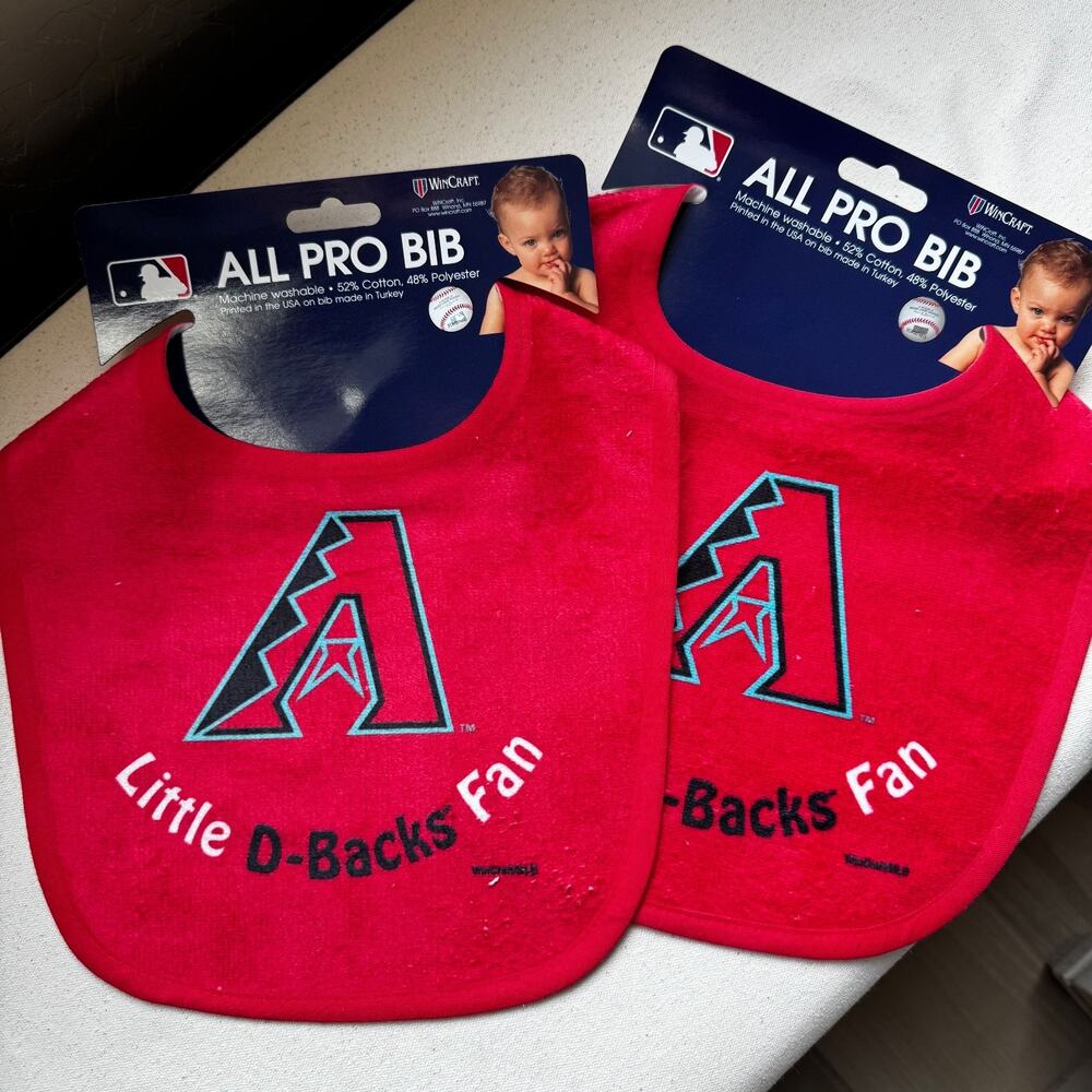 Two Little D-Backs Fan Arizona Diamondbacks All Pro Baby Bibs Spring Training
